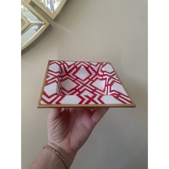 Jayes studio Cane Enameled Smidge Tray red white - Picture 3 of 10
